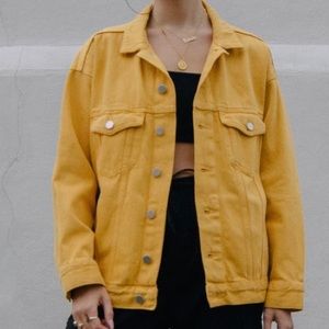 H&M yellow boyfriend denim jacket